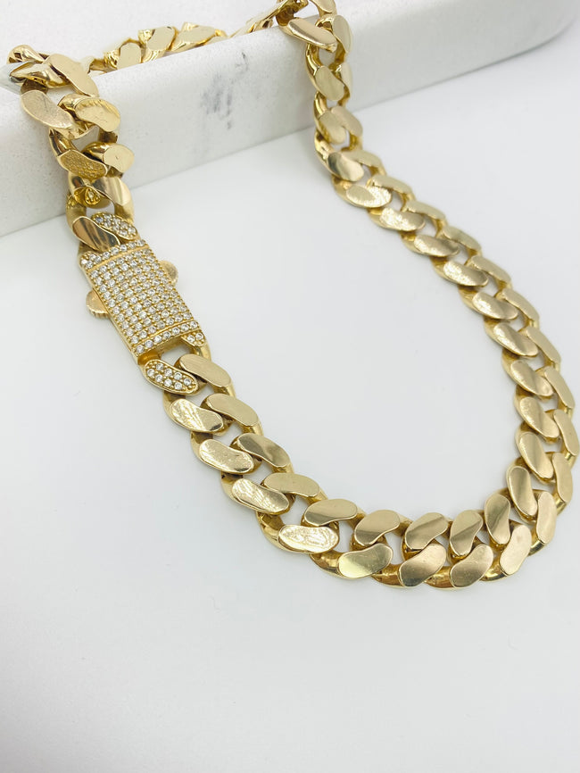 Cadena Mónaco con Graf zirconia 14k