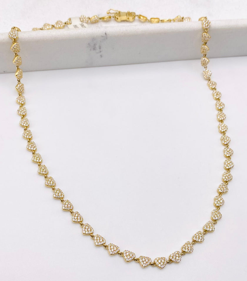Cadena corazones 14k, 45cm x 4.6mm