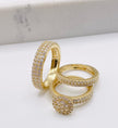 Anillo trío de boda 14k #M13