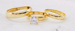 Anillo tríos boda 14k. #H 17. #M14