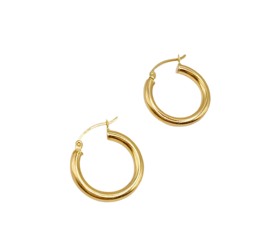 Argollas 14k, 1cm