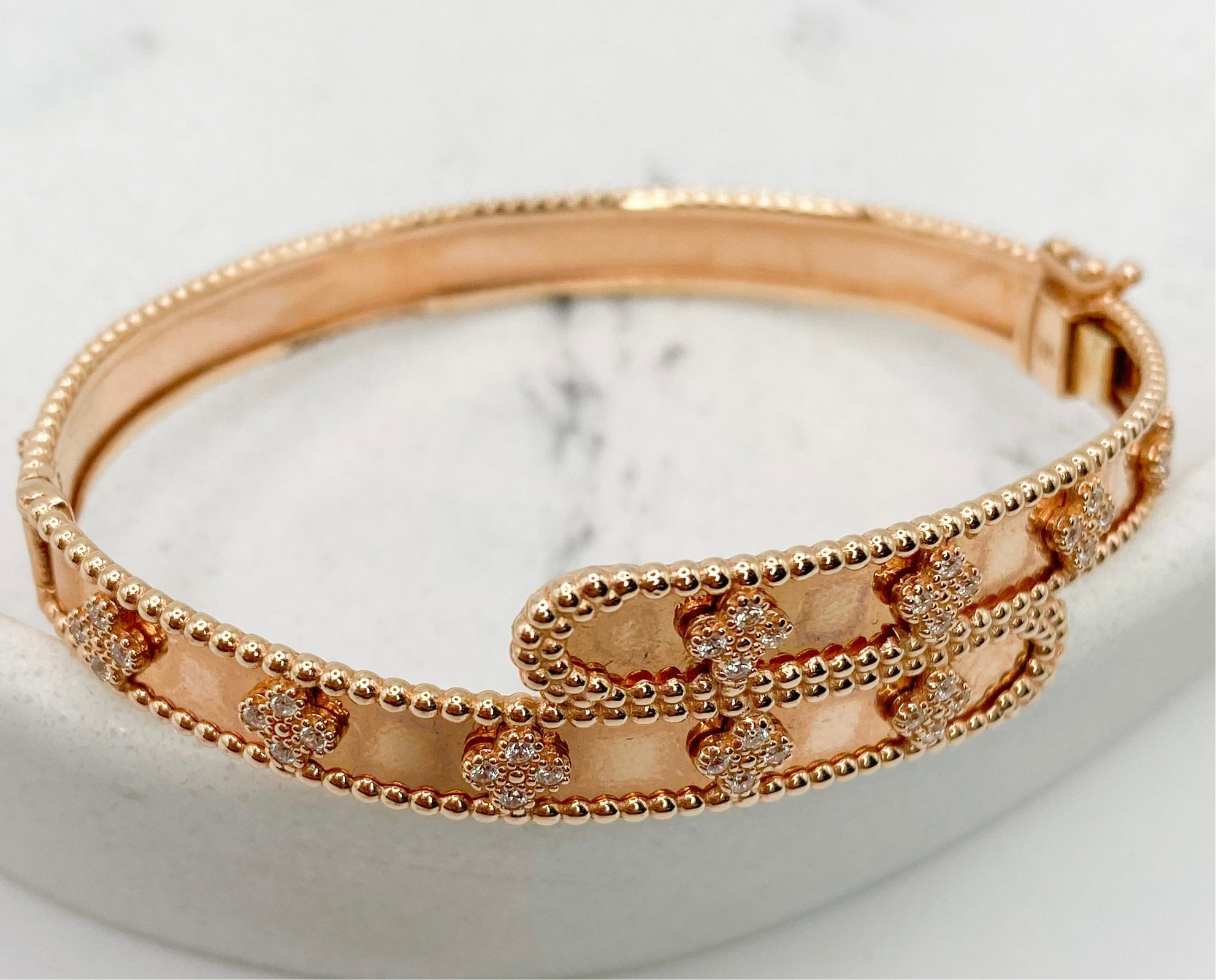 Pulsa oro rosado 14k, talla 17