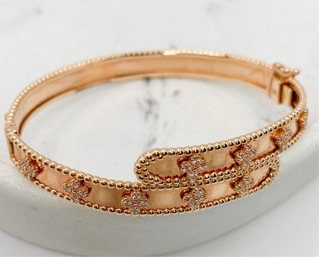 Pulsa oro rosado 14k, talla 17