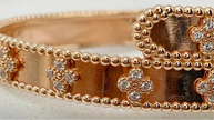 Pulsa oro rosado 14k, talla 17