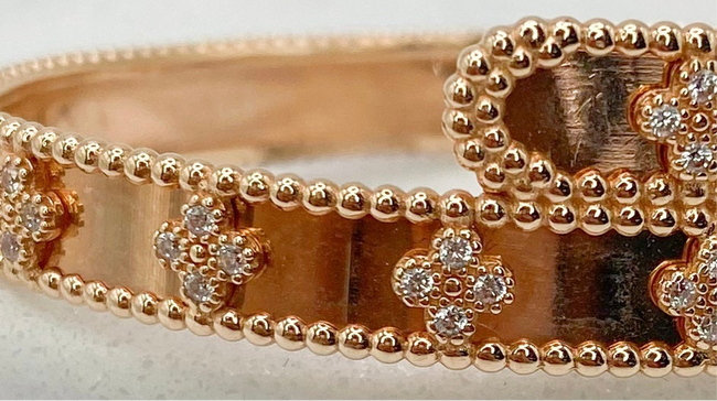 Pulsa oro rosado 14k, talla 17
