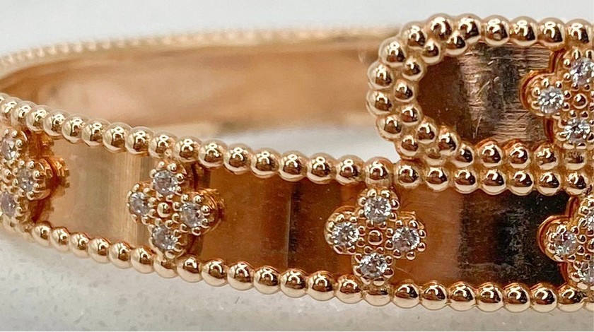 Pulsa oro rosado 14k, talla 17