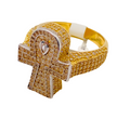 Anillo cruz 14k, talla 21