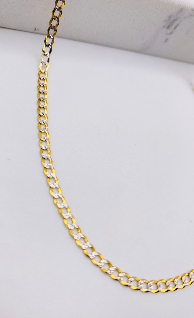 Cubana combinada 14k, 45cm x 3mm