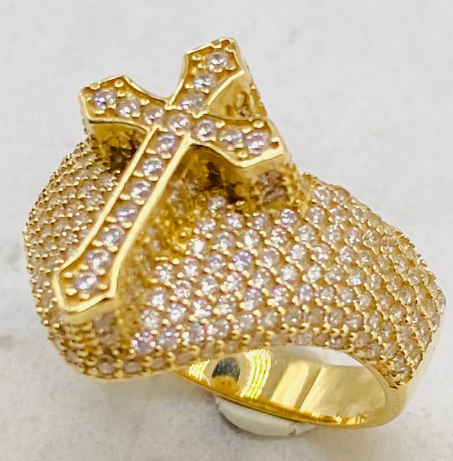 Anillo cruz talla24 14k