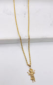 Cadena soga con medalla 14k, 60cm