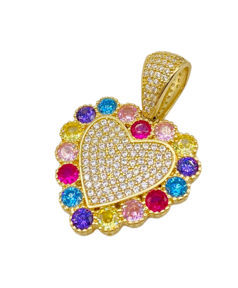 Medalla corazón 14k, 30mm x 21.5mm