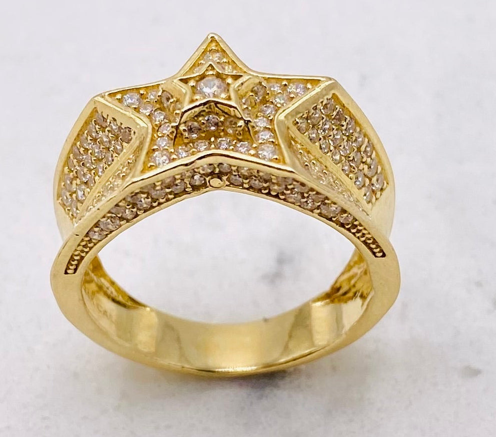 Anillo estrella talla#23, 14k