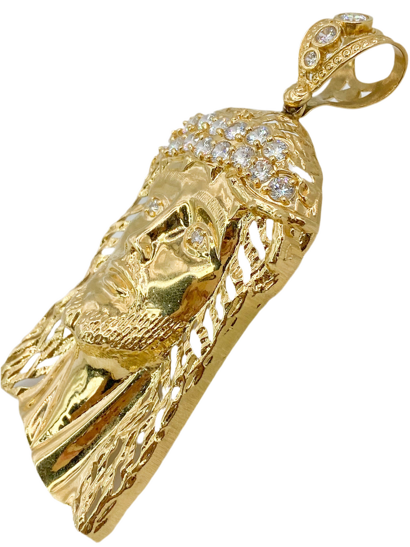 Cara de cristo 14k, 6.5cm x 2.5cm