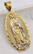Medalla virgen 14k, 5cm x 2cm