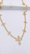 Cadena cruz 14k, 55cm x 16mm