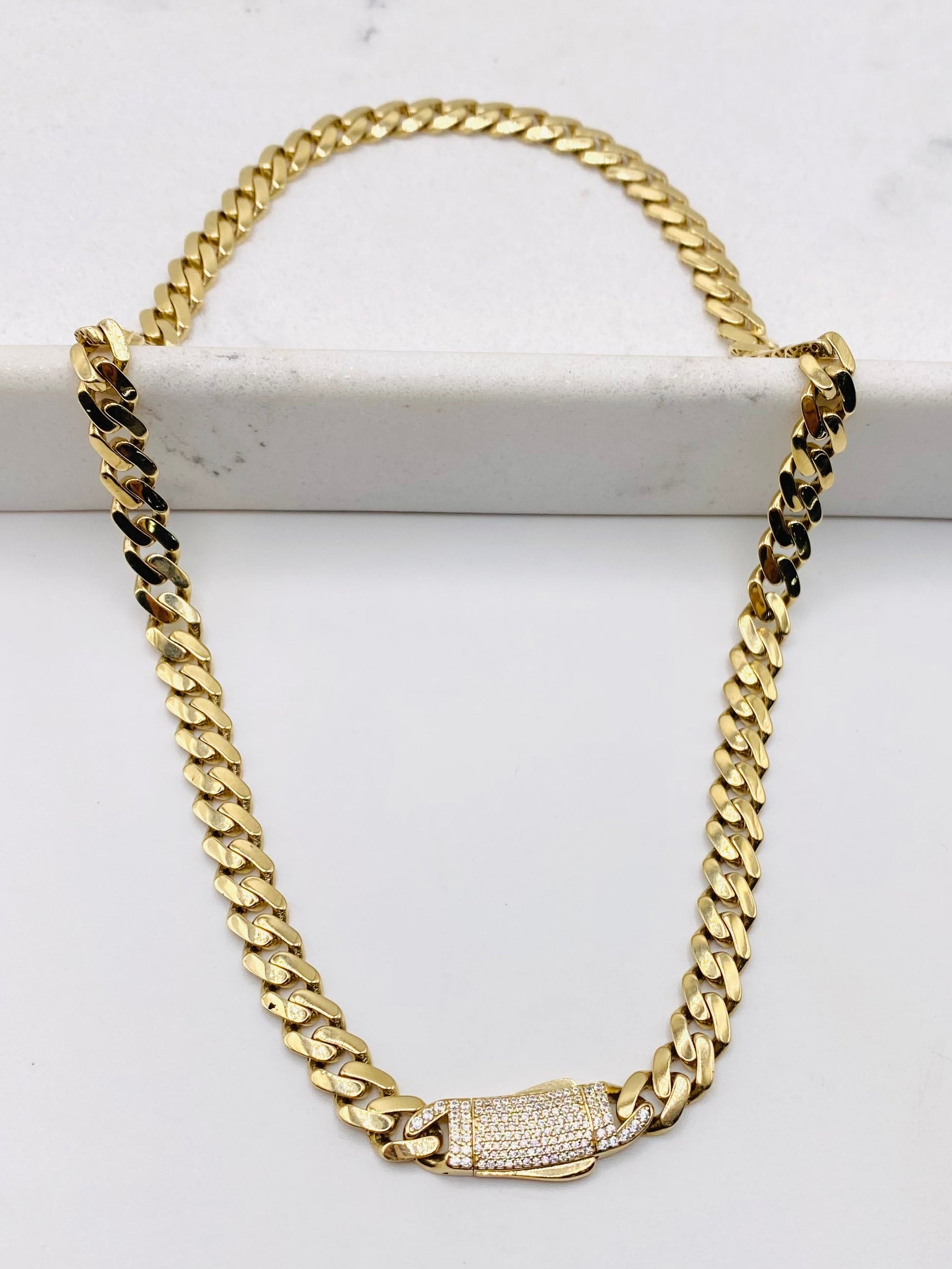 Cadena Mónaco 14k,  40cm x 6.7mm