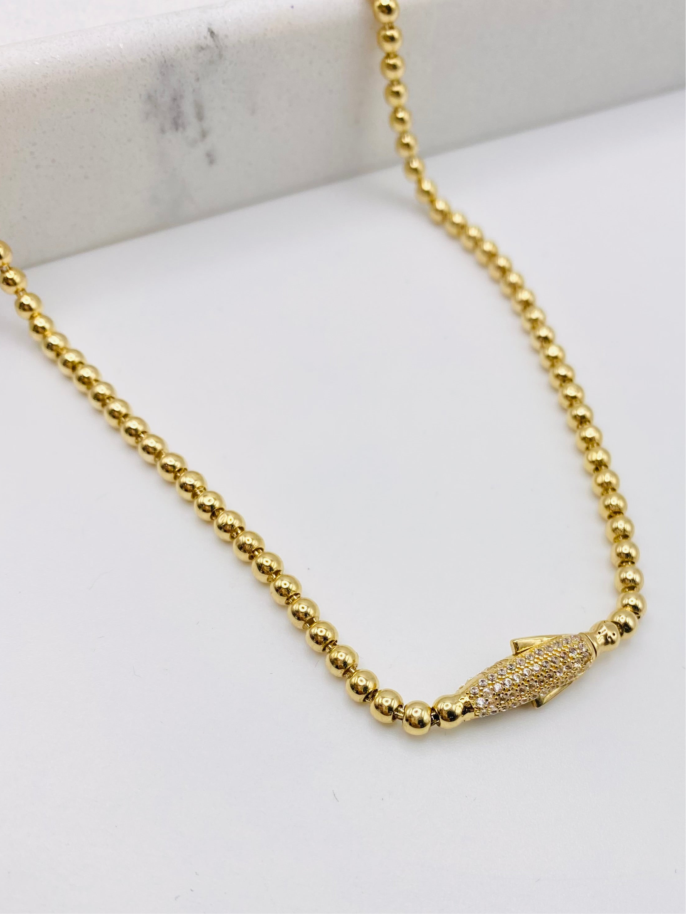 Cadena luna 14k, 45cm