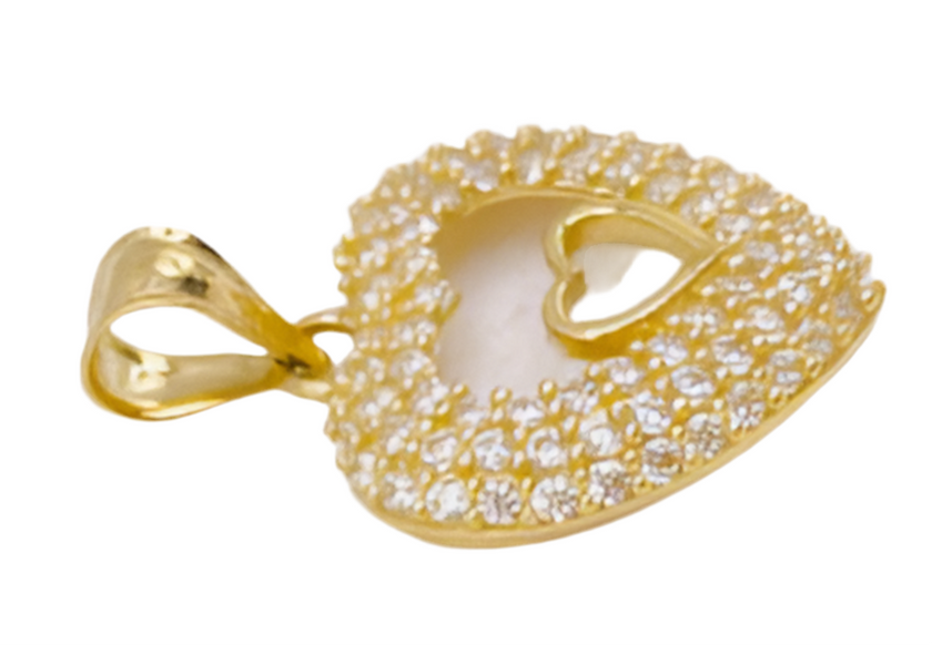 Corazon zirconia 14k, 2.4cm x 1cm