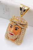Medalla cara de cristo 14k, 3cm x 1.5cm