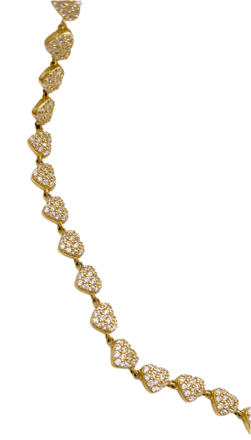 Cadena corazones 14k, 45cm x 4.6mm