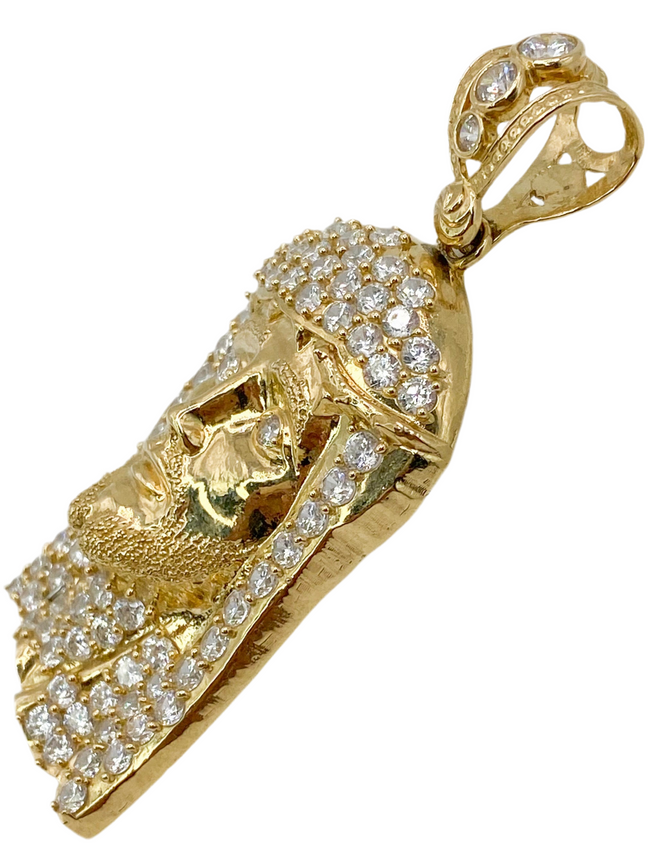 Medalla cara de cristo 14k, 6cm x 25 mm