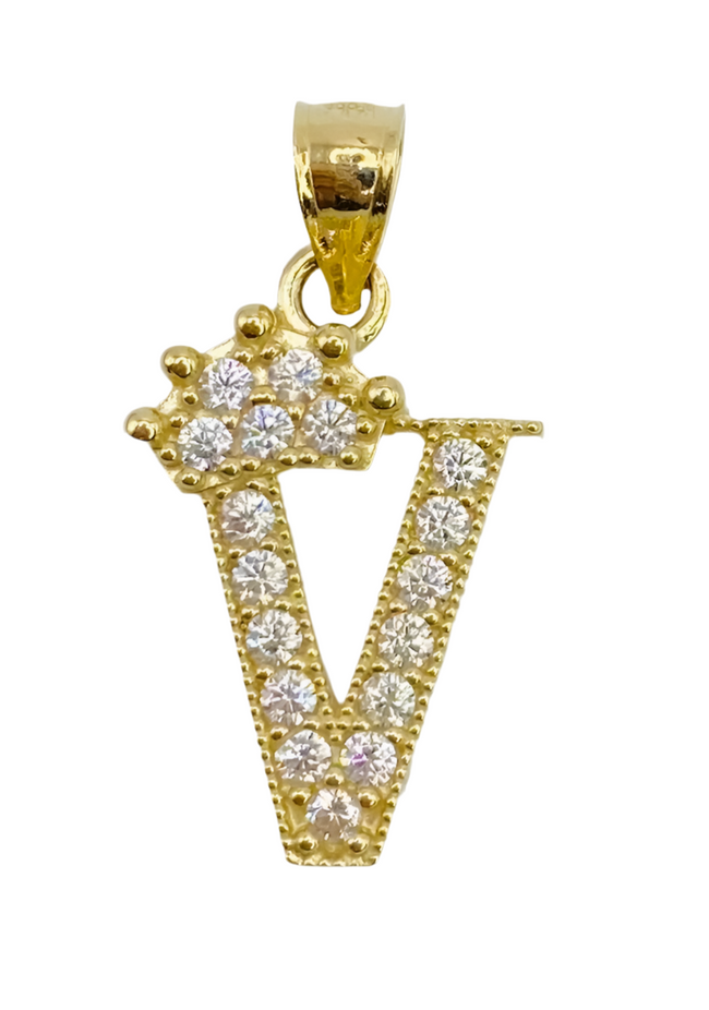 Medalla de letra 14k, 24.3mm x 13.4mm
