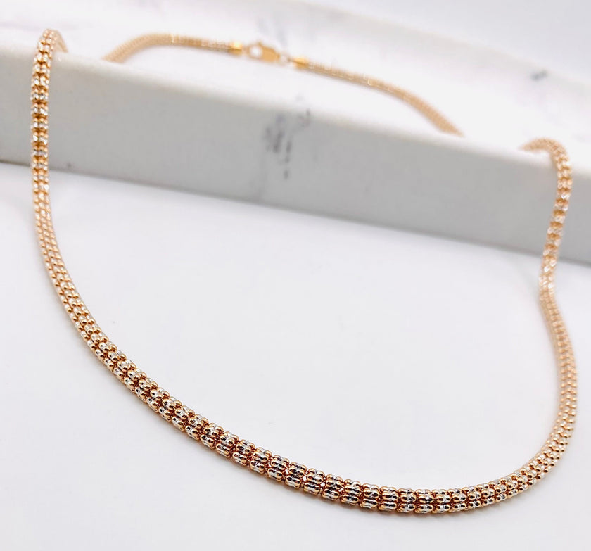 Luna ice rosa 14k, 60cm x 3.4mm