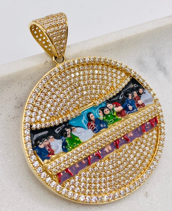 Medalla santa cena 14k, 5cm x 4cm