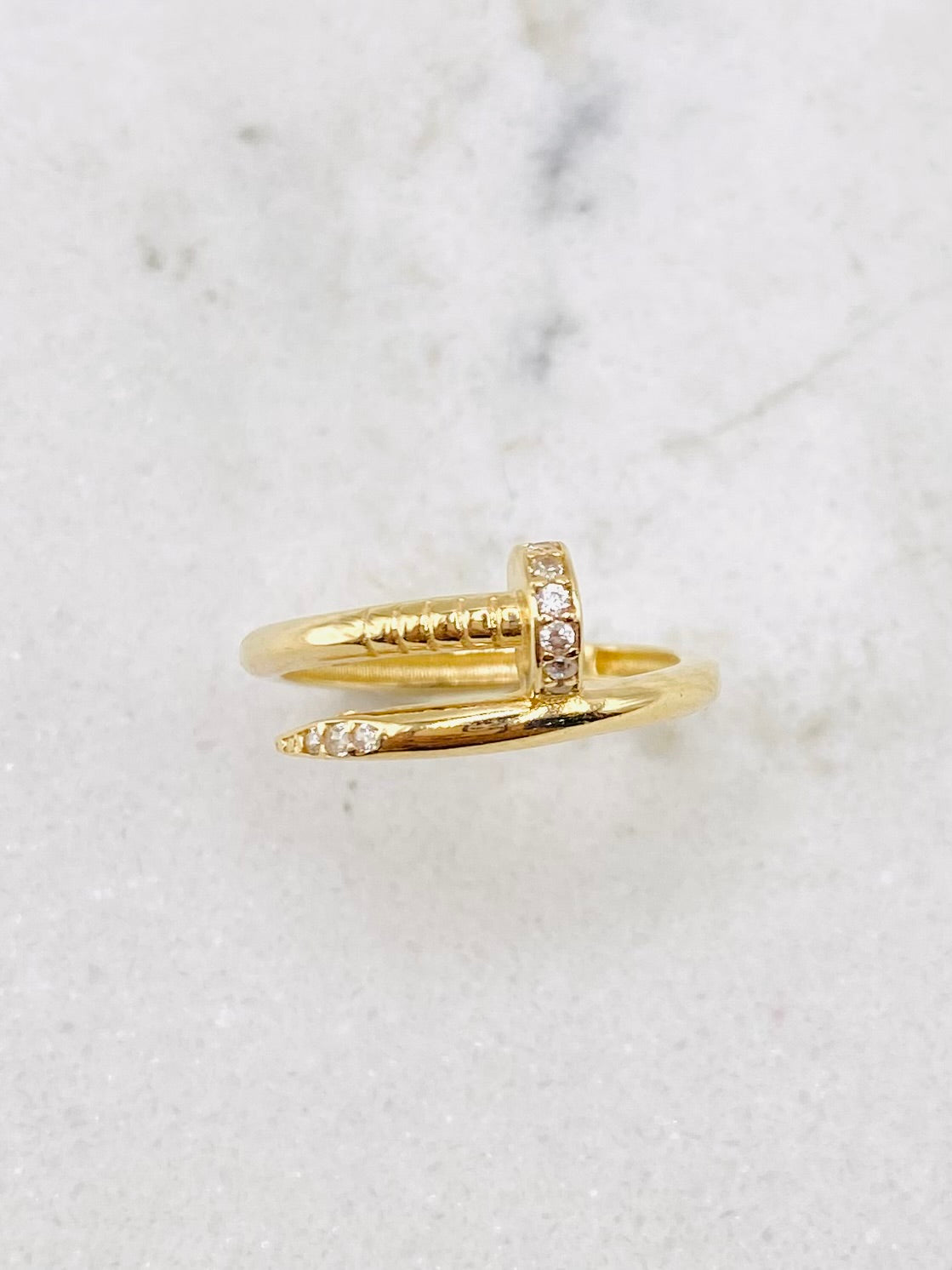 Anillo clavo 14k, talla#12