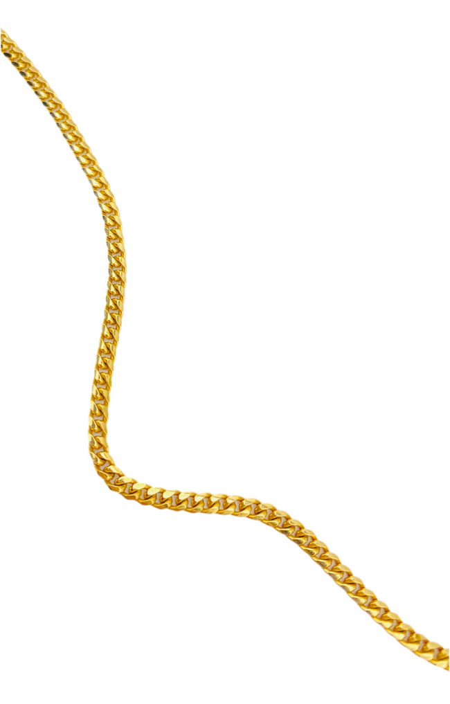 Cadena milanesa sólida 14k