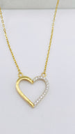Cadena corazón combinado 14k, 45cm x 0.6mm