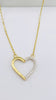Cadena corazón combinado 14k, 45cm x 0.6mm