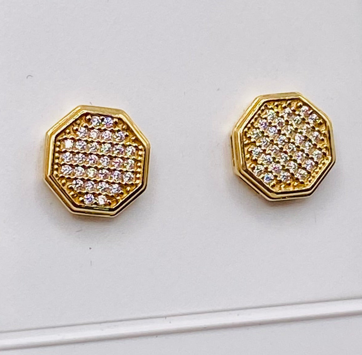 Pendientes octagonal 14k, 8.6mm
