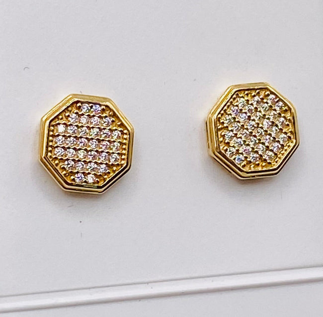 Pendientes octagonal 14k, 8.6mm