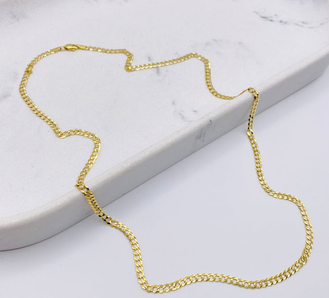 Cadena cubana 14k, 60cm x 3.1MM