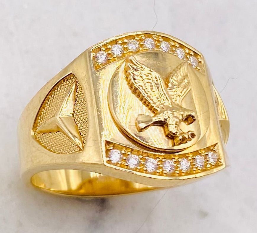 Anillo águila talla#25. 14k,
