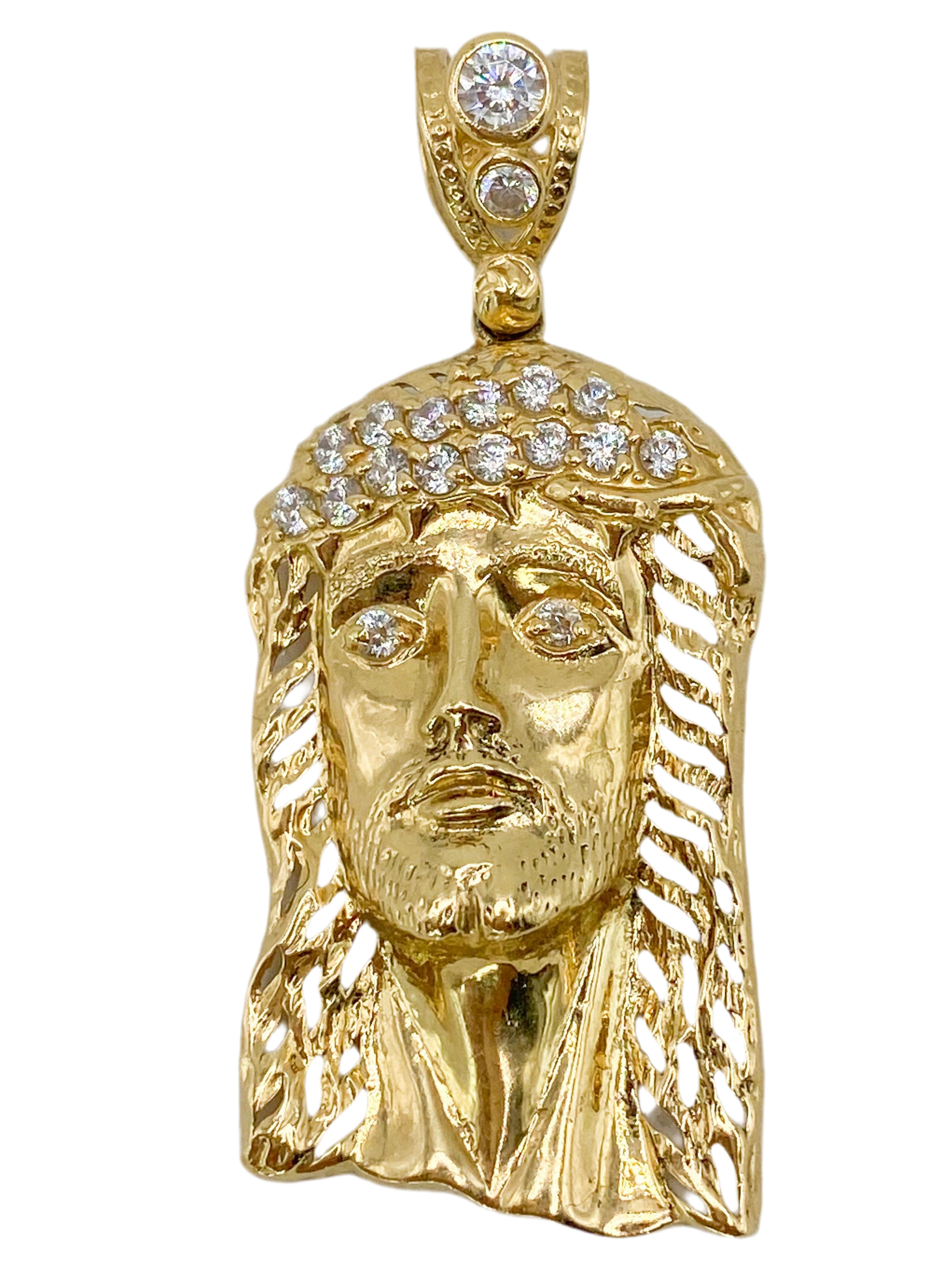 Cara de cristo 14k, 5 cm x 22 mm