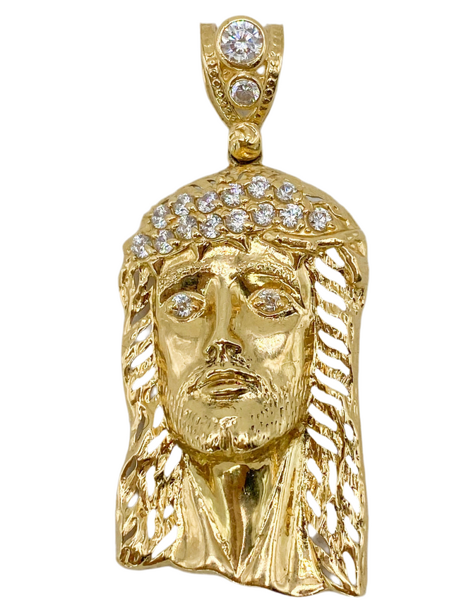 Cara de cristo 14k, 5 cm x 22 mm