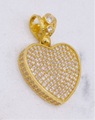 Corazón zirconia 14k, 3cm x 1.5cm