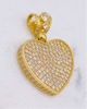 Corazón zirconia 14k, 3cm x 1.5cm