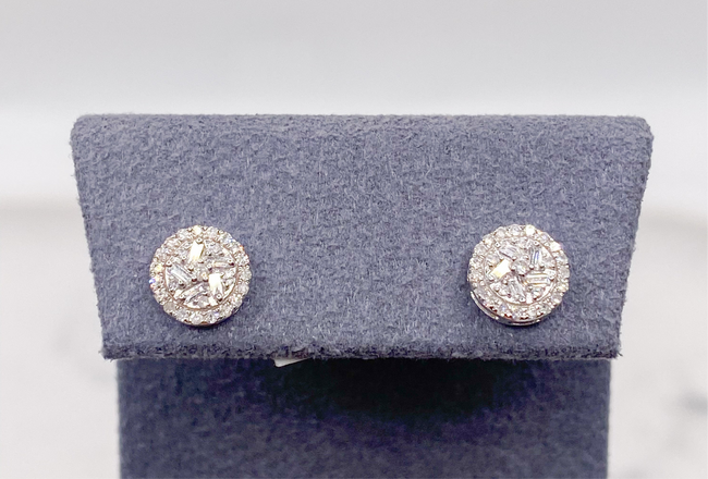 Arete Diamante oro blanco 14k