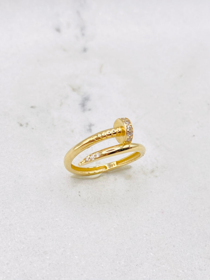 Anillo clavo 14k, talla#12