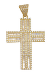 Medalla cruz zirconia 14k.