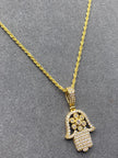 Cadena con medalla 14k, 45cm x 0.80mm