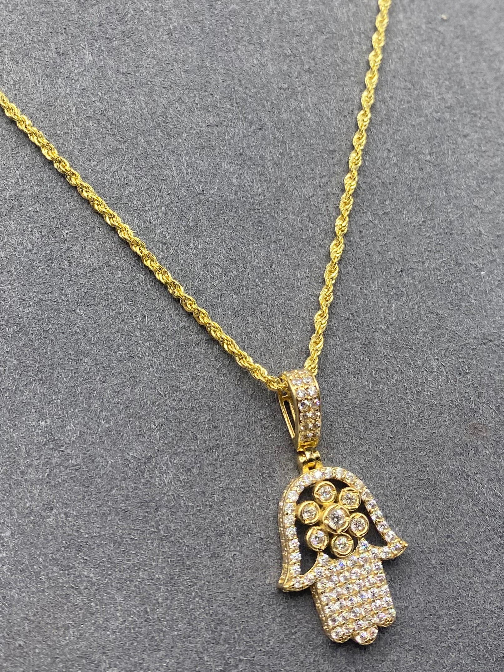 Cadena con medalla 14k, 45cm x 0.80mm