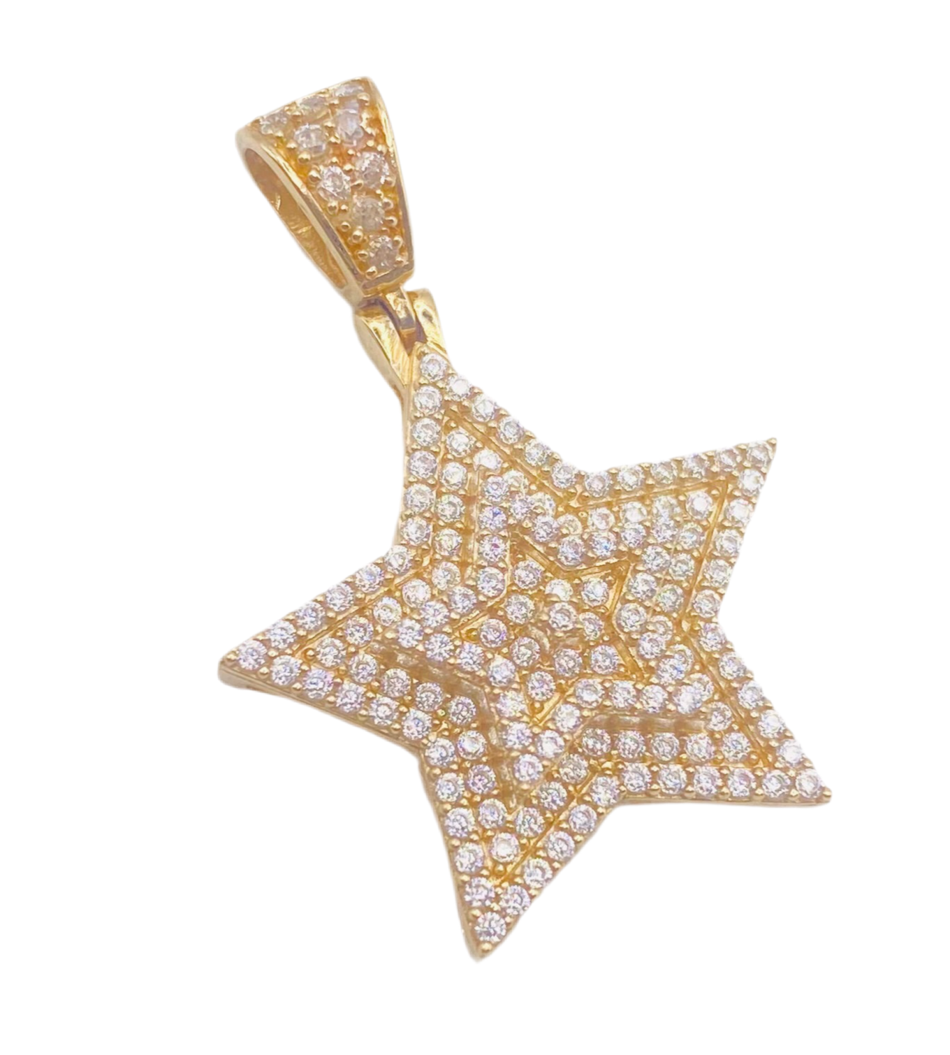 Medalla estrella con zirconia