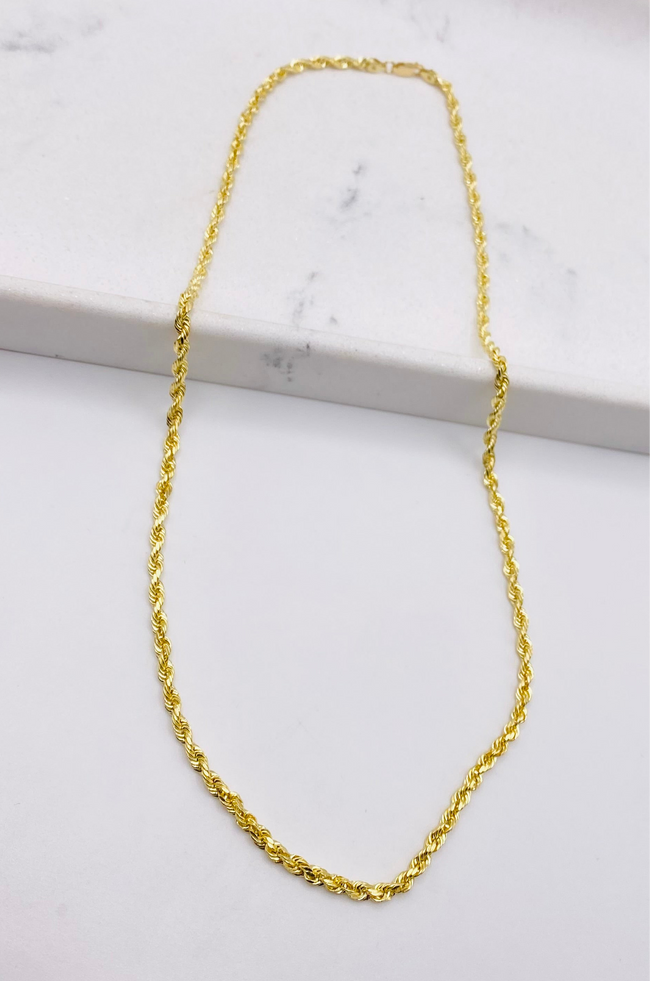 Cadena soga 14k, 55cm x 2.5mm