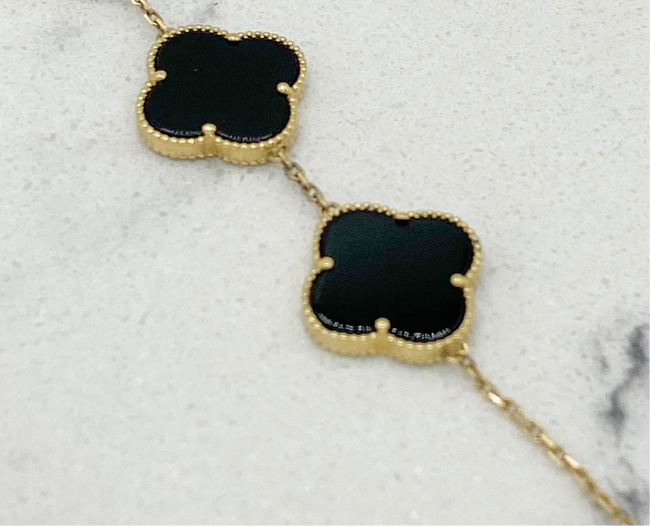 Guillo trébol 14k, talla 18 la flor 15.2mm