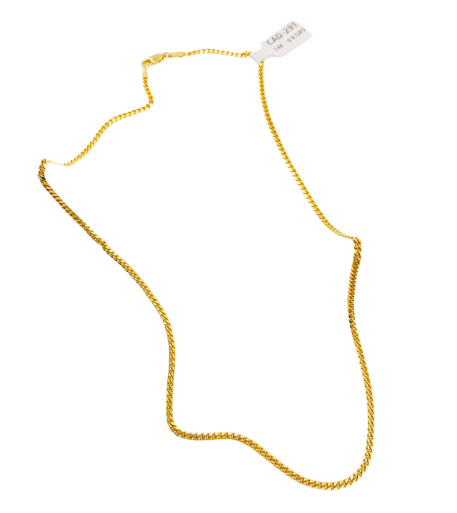 Cadena milanesa sólida 14k