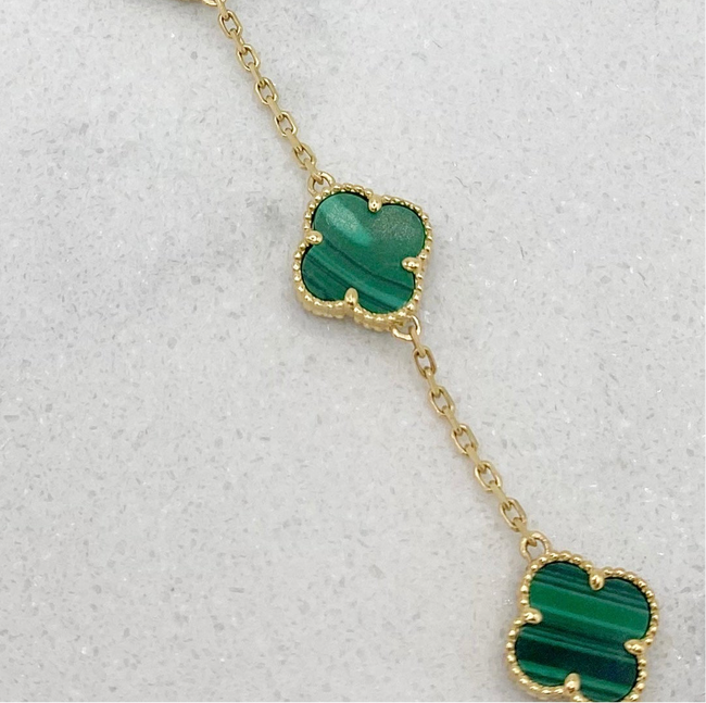 Guillo trébol 14k, talla 18cm la flor 9mm